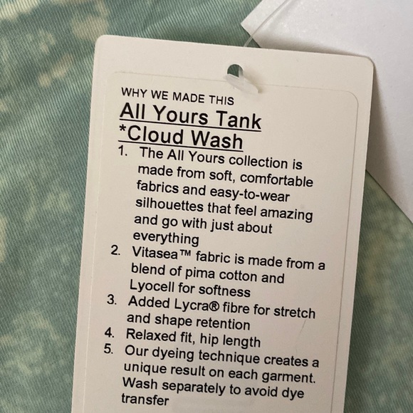 ❤️ Lululemon All Yours Tank Could Wash CW3A - Picture 2 of 7